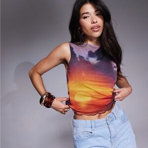 Sunset Mesh Top